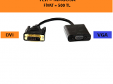 Güç Kablosu ve VGA-DVI Dönüştürücü Kablo - Yenidir,, bana gerek kalmadığı için satıyorum ✅1.5M Güç 