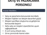 SATIŞ VE PAZARLAMA PERSONELİ - MÜNHAL